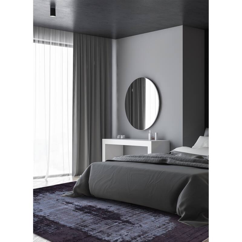 ECARPETGALLERY Hand-knotted Color Transition Black, Light Grey Wool Rug - 9'6 x 14'3