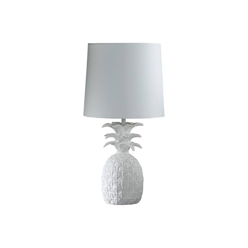 HomeRoots 17" White Pineapple Table Lamp With White Empire Shade - Small