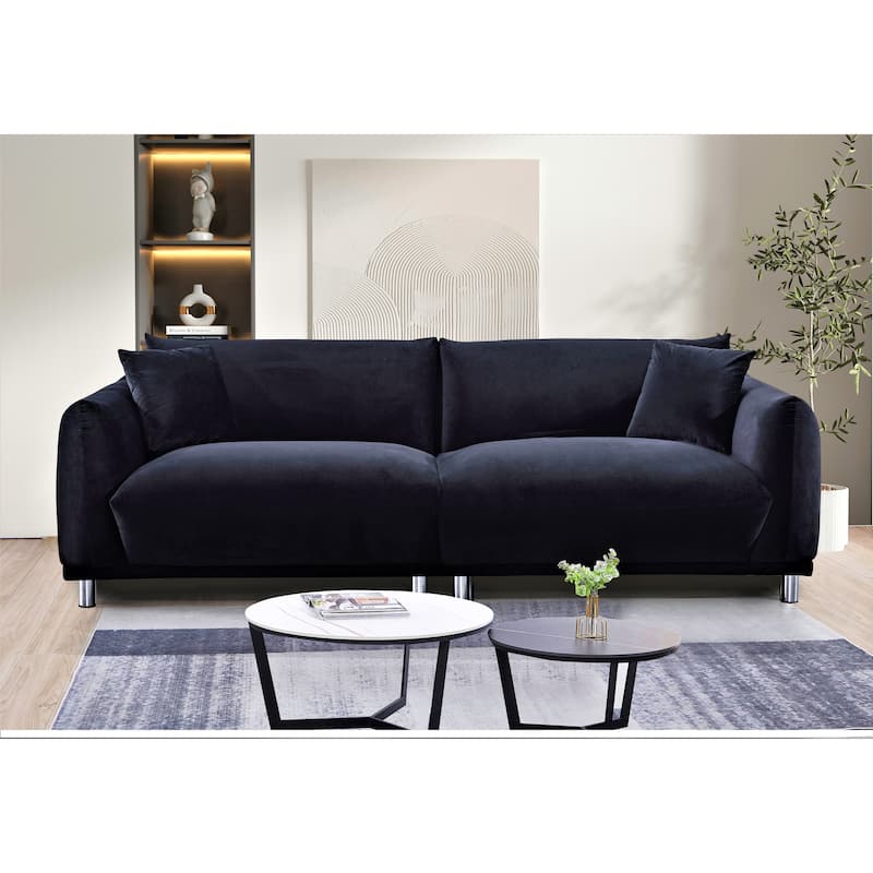 US Pride Furniture 88.2''W Metal Legs Velvet Sofa