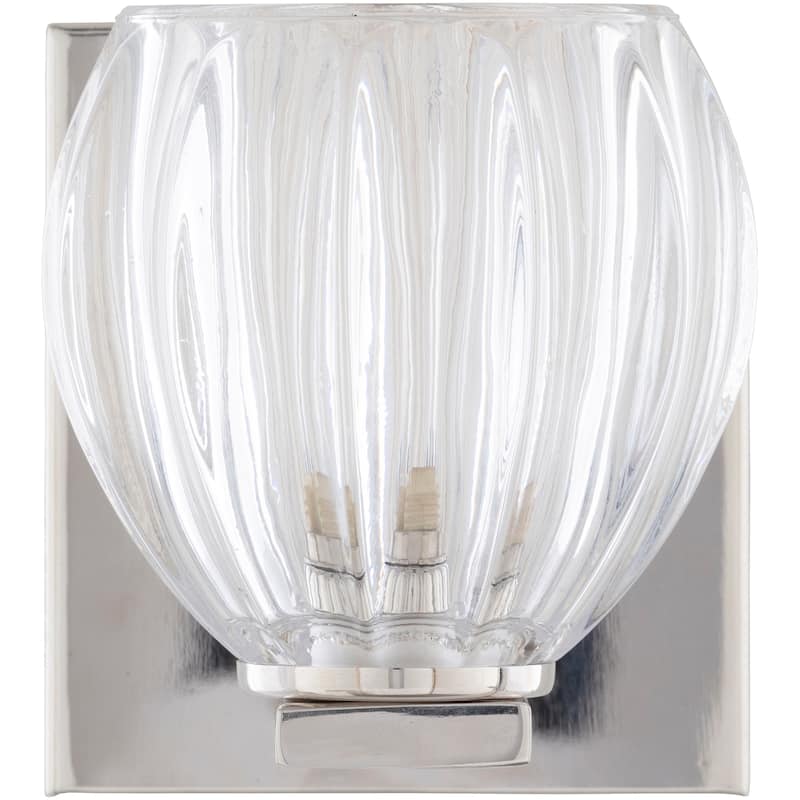 Wahoo Traditional Fluted Glass 1-Light Wall Sconce - 5"H x 4.5"W x 5.75"D - 5"H x 4.5"W x 5.75"D - Bronze