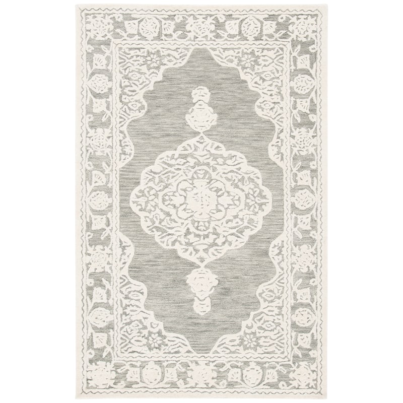 SAFAVIEH Handmade Micro-Loop Gerhild Medallion Wool Rug
