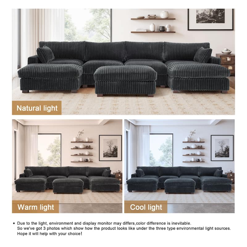 6-Piece 118.4"W Plush Oversized Modular Sectional Sofa Set