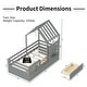 preview thumbnail 26 of 24, Twin Size Platform Bed Frame with Guardrails, Cute Kids House Bed With Drawers, Roof and Window
