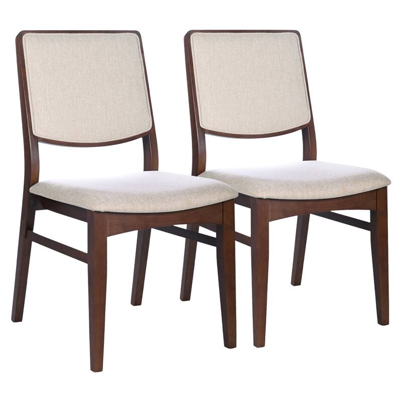 GDFStudio - Skylar Modern Upholstered Dining Chair with Linen Blend Seat & Solid Wood Frame, Set of 2 - 22.4"