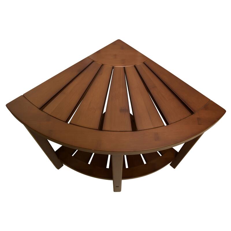 Solid Bamboo Spa Style Corner Bench