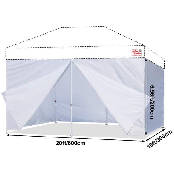 dimension image slide 2 of 3, Tradesparker 10x10/10x20 Canopy Sidewall Kit 3 Walls+1 Doorwall Fits Pop Up Tents