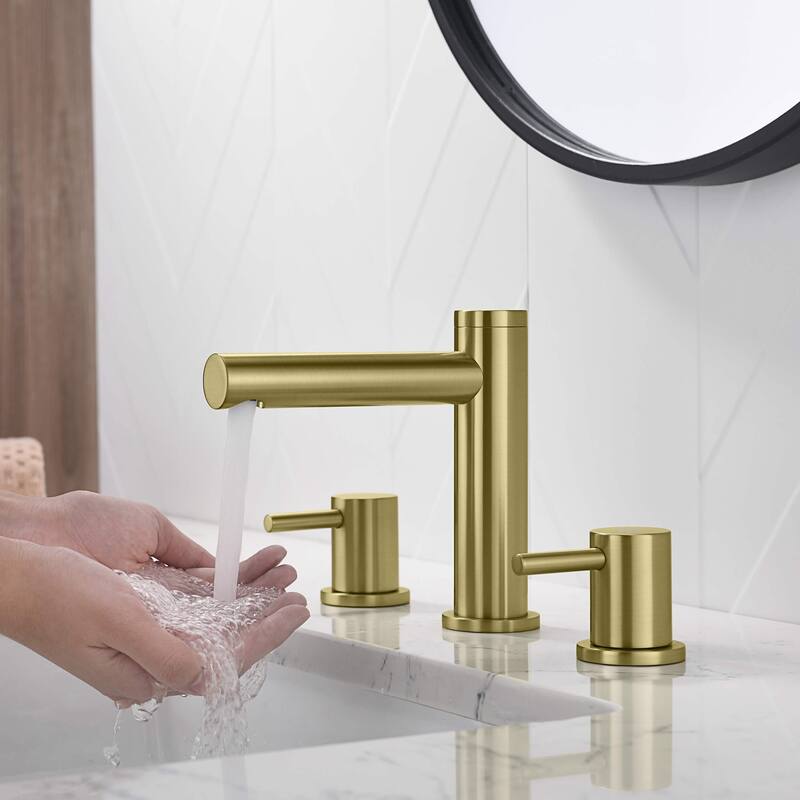 Circular 8" Bathroom Sink Widespread Faucet with Drain Assembly