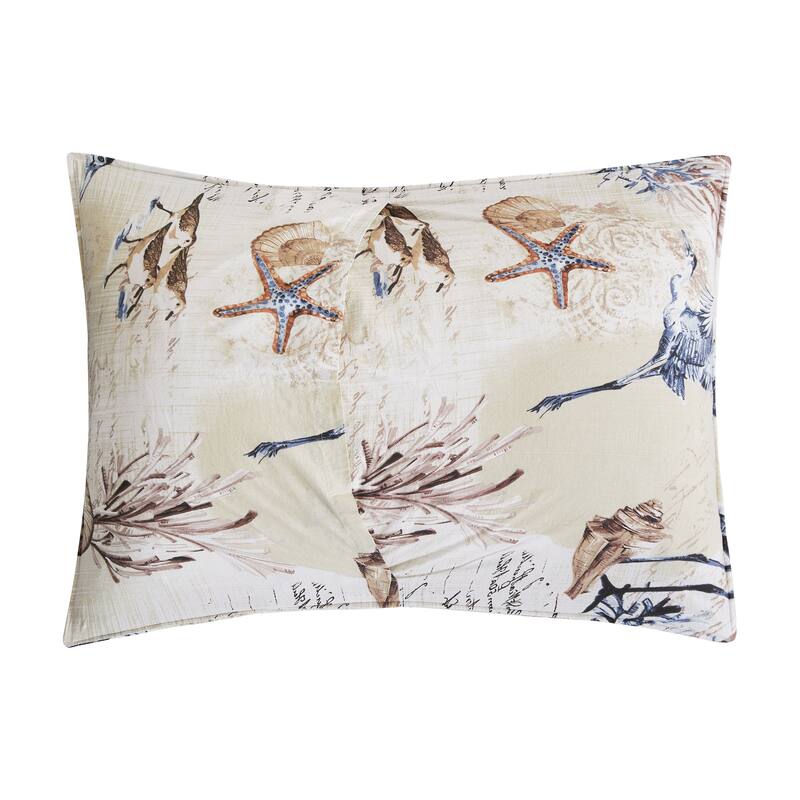 Brunswick Island Beach Coastal Cotton Quilt Set - Reversible and Machine Washable
