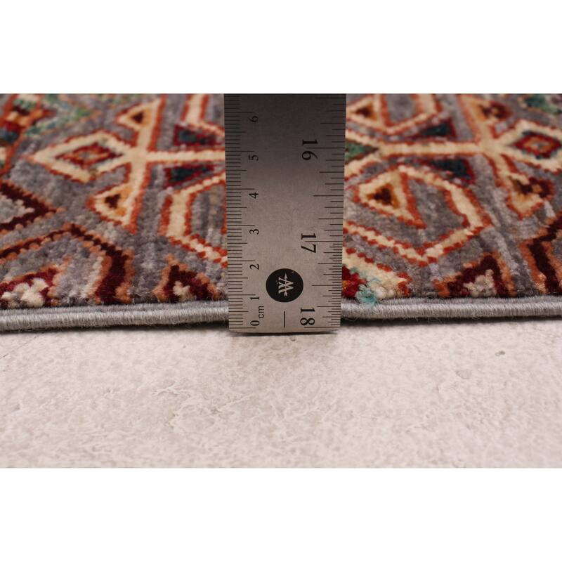 ECARPETGALLERY Hand-knotted Modern Ersari Grey Wool Rug - 2'8 x 8'2