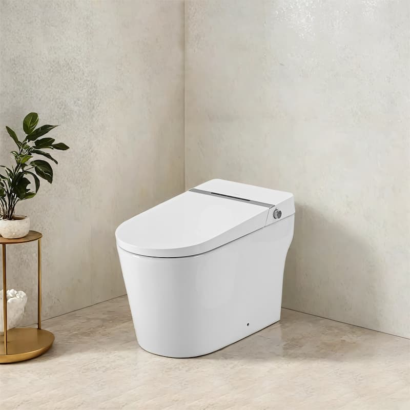 Smart Bidet Toilet with Remote Control - White