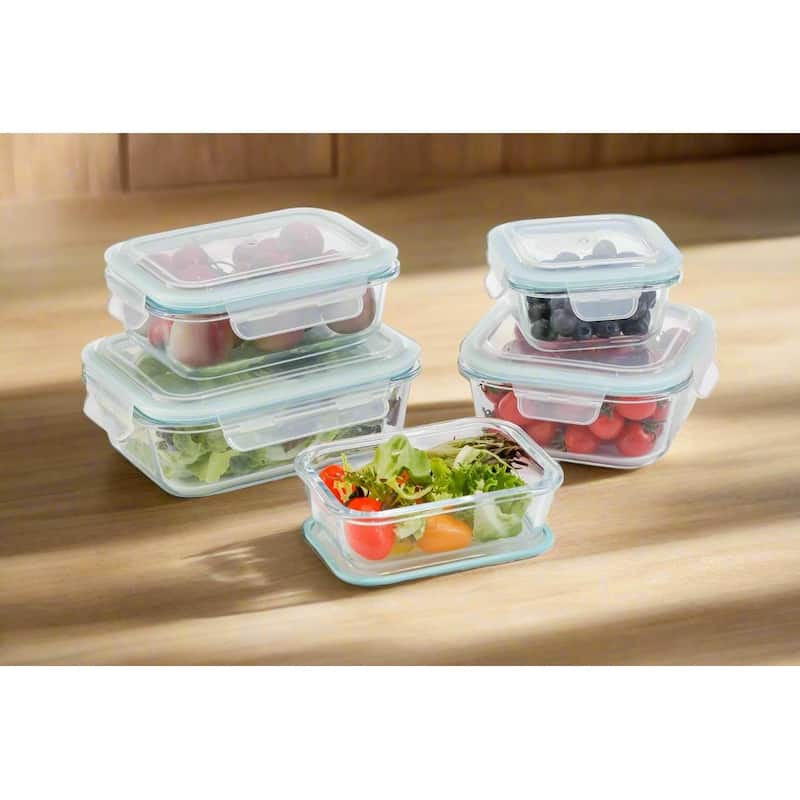 20 Piece Glass Food Storage Containers Set with Airtight Lids