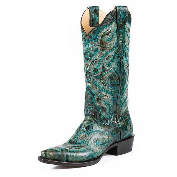 green cowboy boots womens