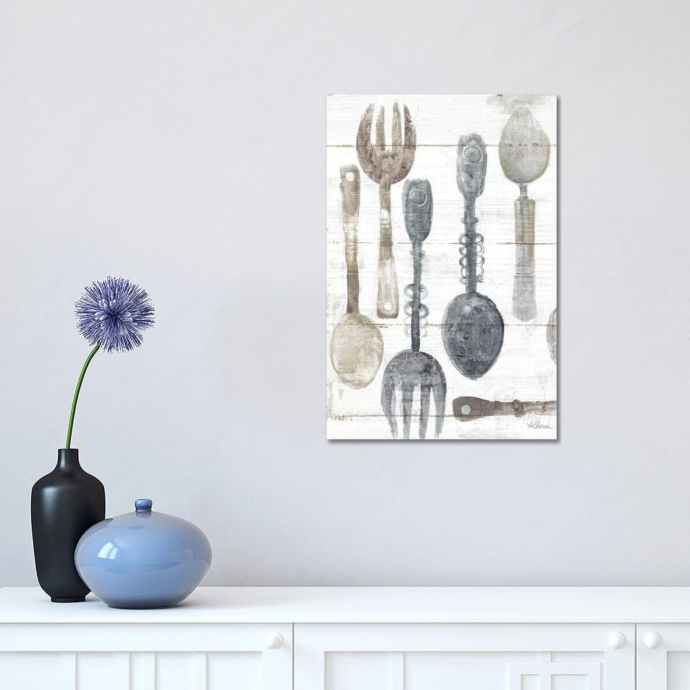 iCanvas "Spoons And Forks II Neutral" by Albena Hristova Canvas Print