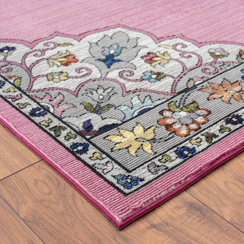 Gaia Traditional Medallion Multicolored Performance Indoor Area Rug by Sevita