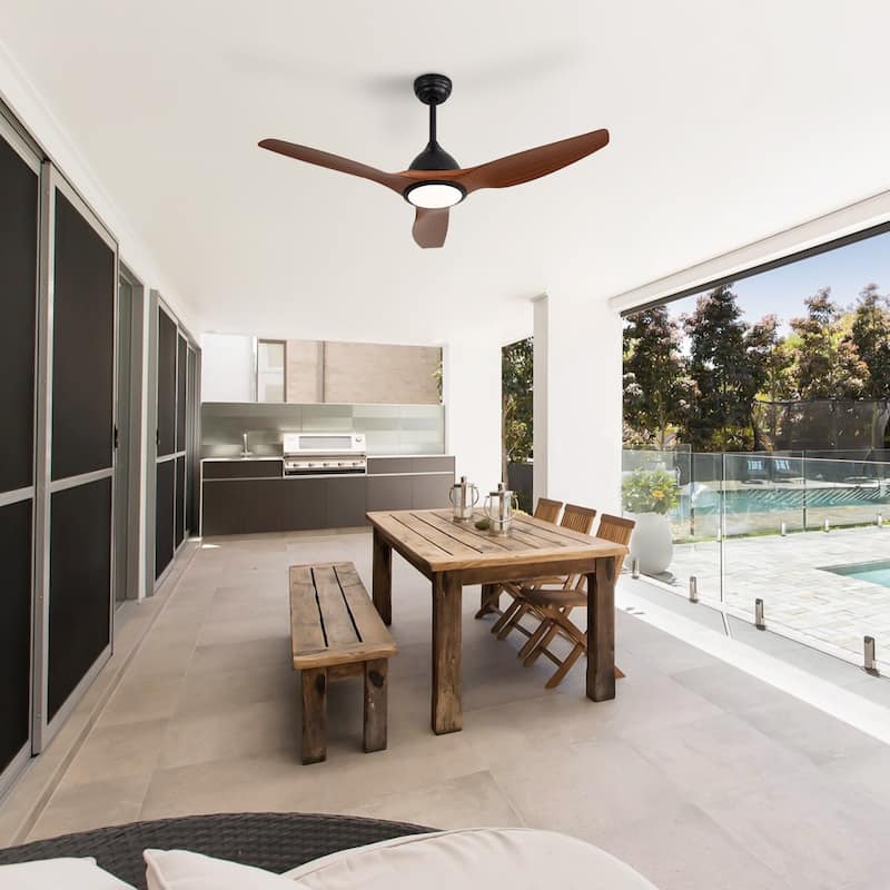 52" High CFM Modern Ceiling Fan with Remote Control and Reversible Blades With Light