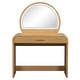 preview thumbnail 9 of 22, 39" Makeup Vanity Desk Bedroom Dressing Table with Curved Touch LED Light Makeup Mirror