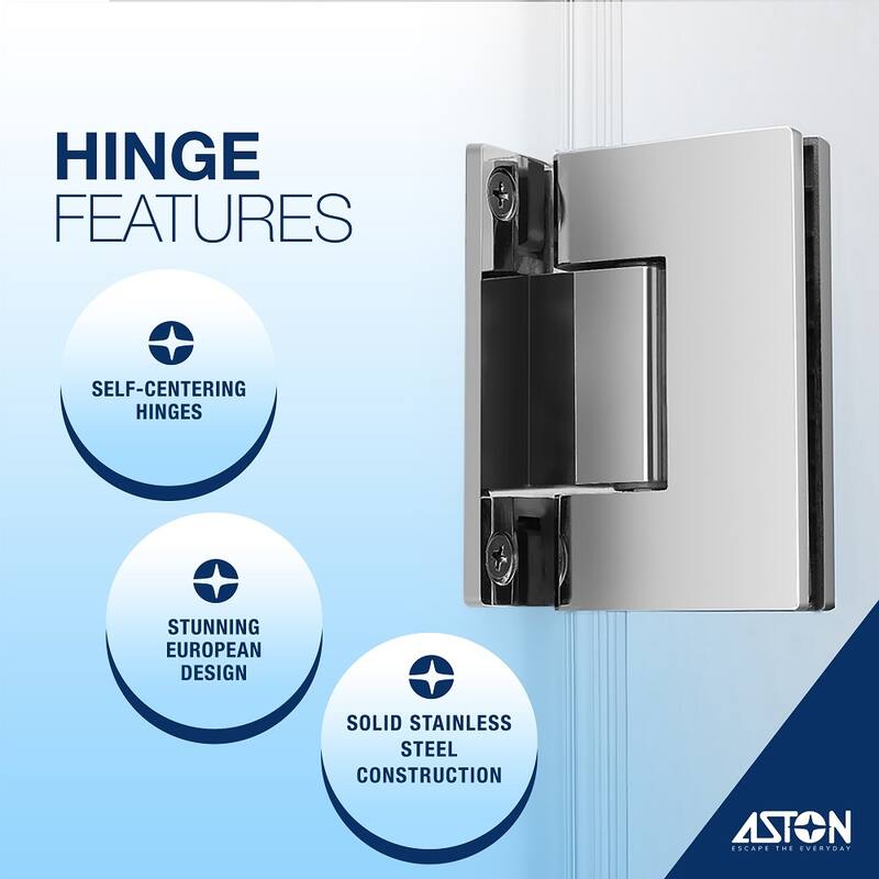 Kinkade XL 22.25 - 22.75 in x 80 in Frameless Hinged Shower Door with StarCast Clear Glass