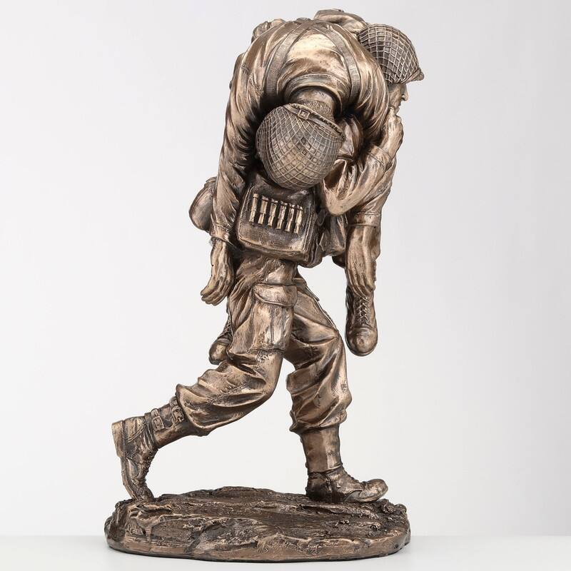 9.45 inches Height Cold Cast Bronze No Soldier Left Behind Bronze Finish Figurine
