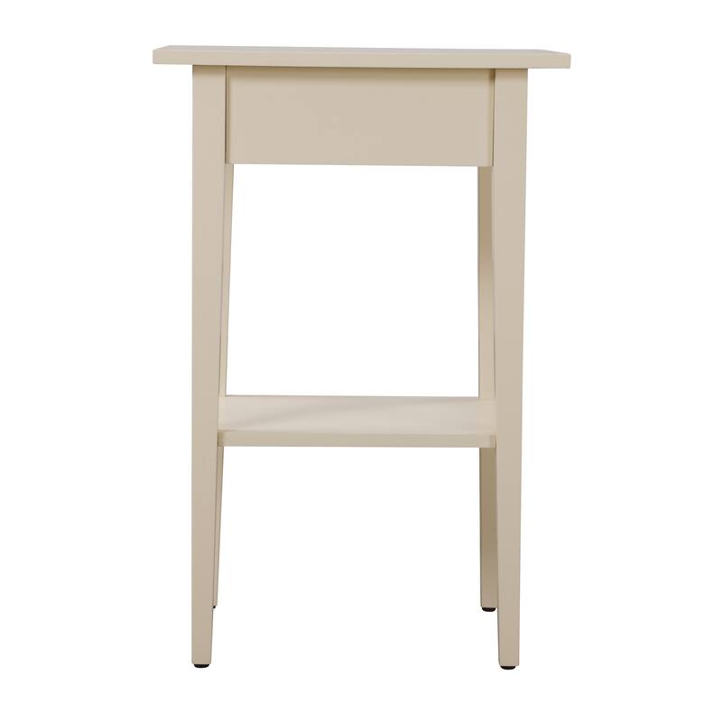 Modern 28-in Metal Hand Holder Single-Drawer Wood Tall Nightstand with Shelf