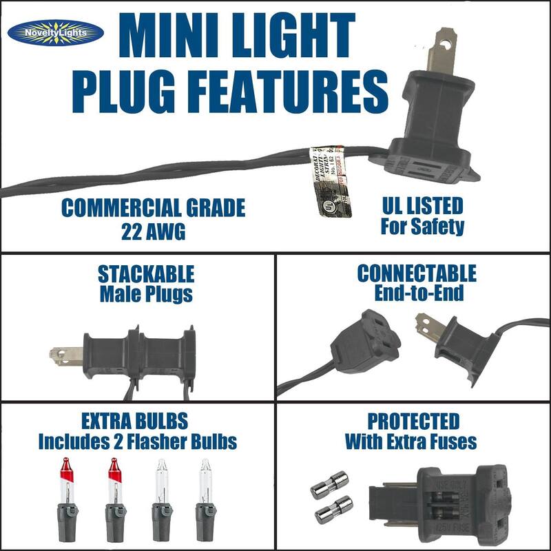 100 Light Christmas Mini Light Set, Black Wire, 50' Long
