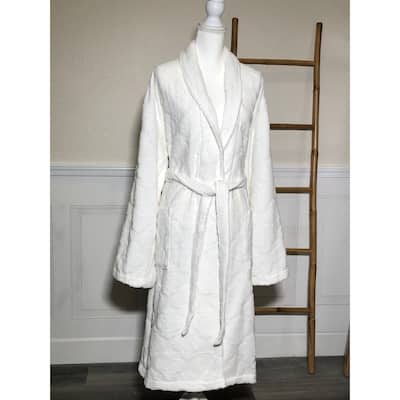 Bath Robe Body Towel Dominica Terry Cotton White Adult