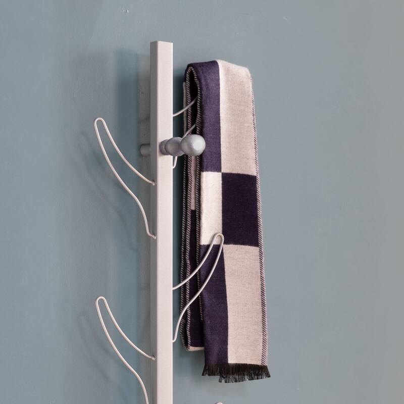Vertical Wall Mount Coat Rack with Eight Hook