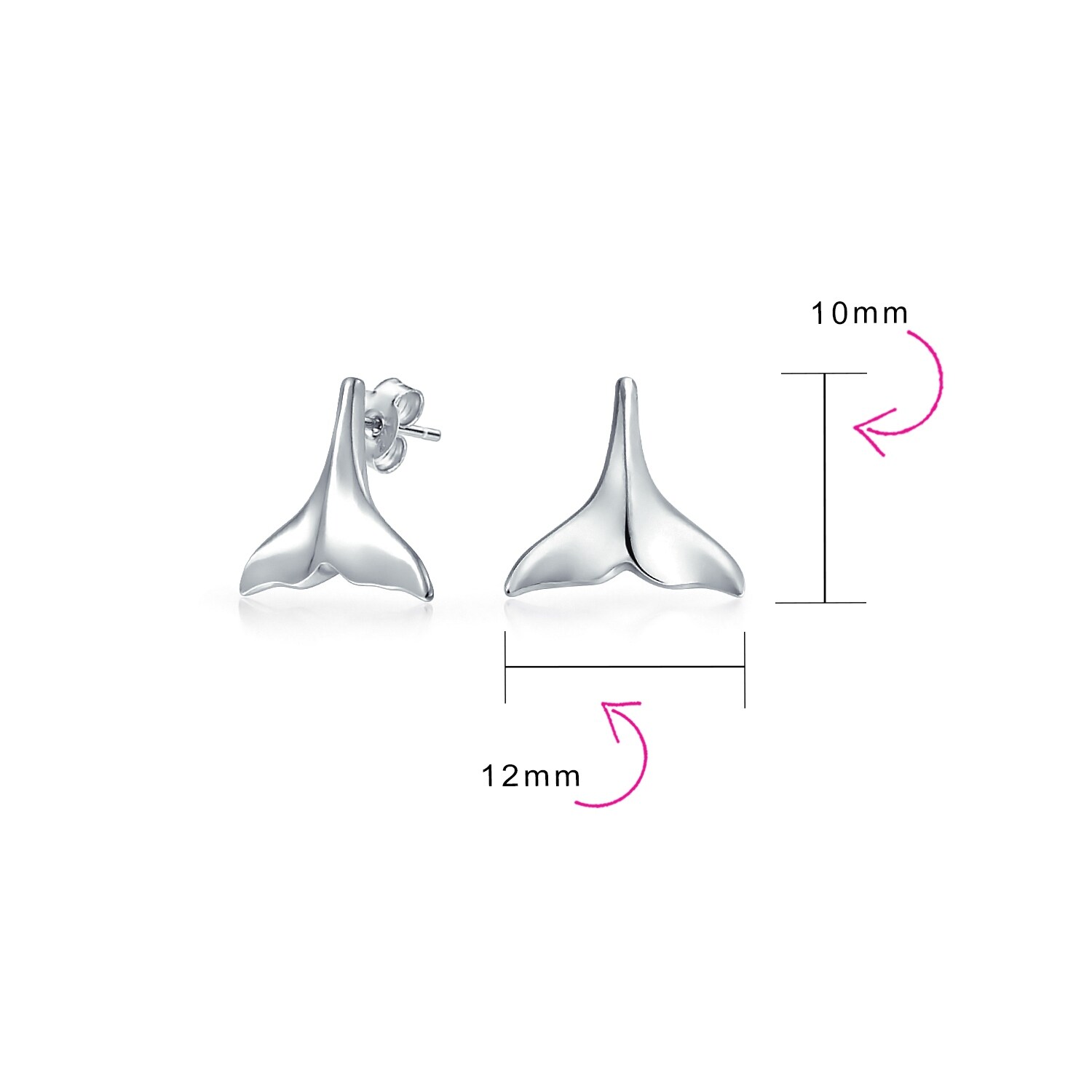 Sterling Silver Fairy Post Stud Earrings 12mm Sterling Silver Fairy Post Stud Earrings 12mm