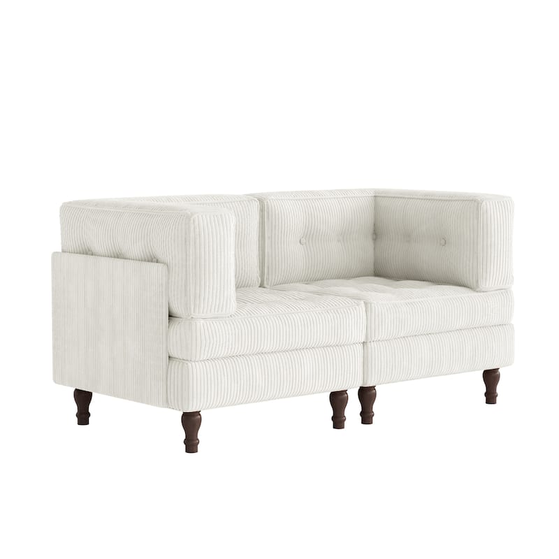 Oversized Sofa Corduroy Tufted Modular Sectional Set