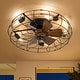 preview thumbnail 48 of 105, Caged Ceiling Fan with Light and Remote, 11.8–28 Inch Low Profile Fandelier, 6-Speed Quiet DC Motor, Black/Satin Nickel