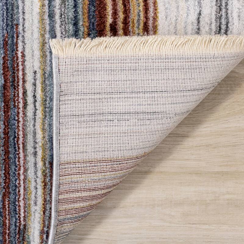 Alpine Rug Co. Olivia Multicolor Distressed Stripes Rug