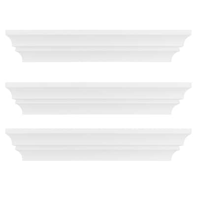 kieragrace KG Madison Wall Shelf, Set of 3 - White - 16"