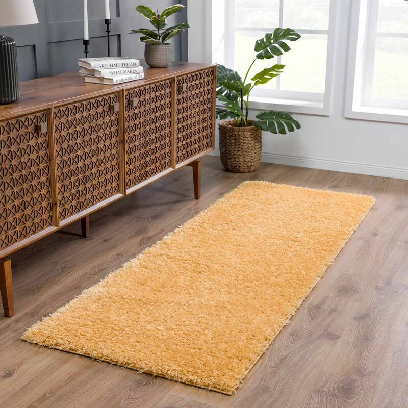 Faina Machine Washable Fluffy Carpet Solid Shag Plain Area Rug
