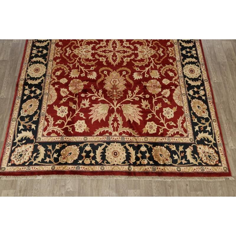 Floral Traditional Agra Oriental Area Rug Handmade Wool Carpet - 9'0" x 12'4"