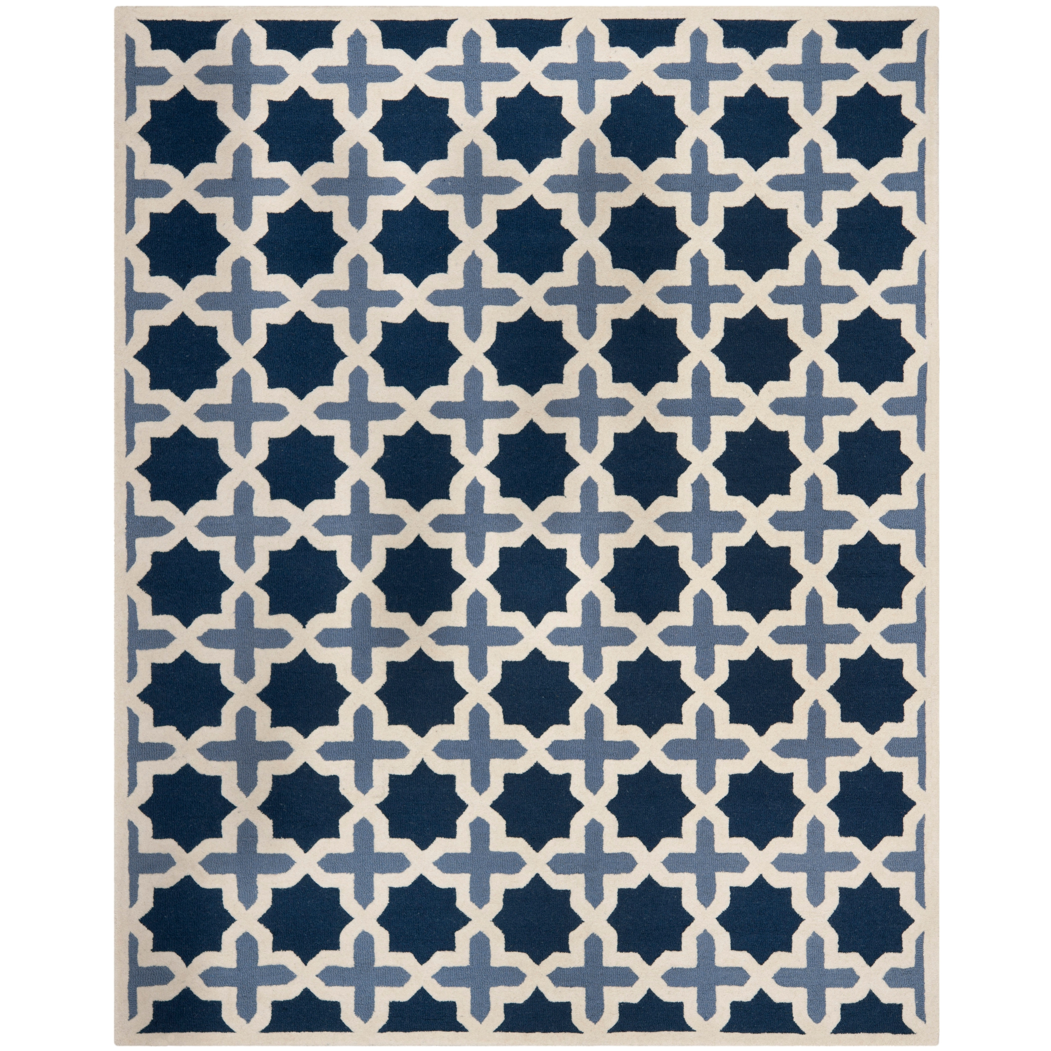 SAFAVIEH Traditional Handmade Cambridge Moroccan Light Blue Wool Rug