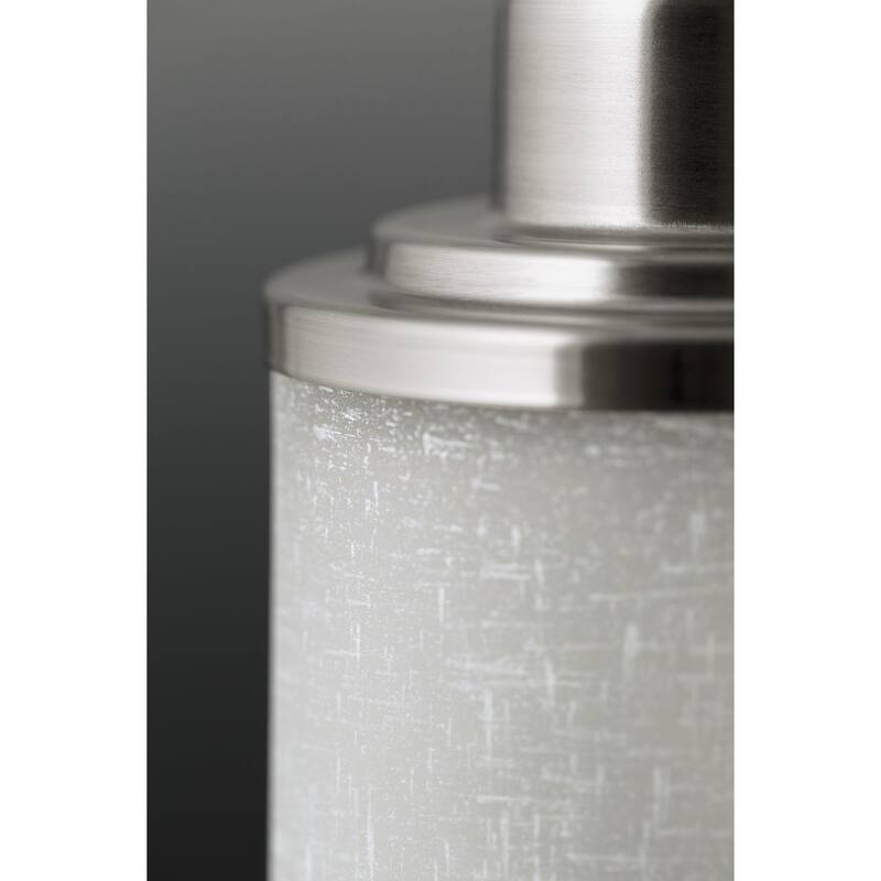 Alexa Collection 9-Light Brushed Nickel Etched Linen With Clear Edge Glass Modern Chandelier Light