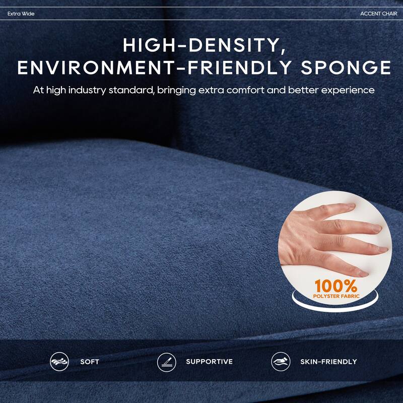 Swivel Accent Chair, 34'' Wide Upholstered Arm Chair with Plump Back Pillow, Modern Sofa Living Room Chair for Bedroom, Corner