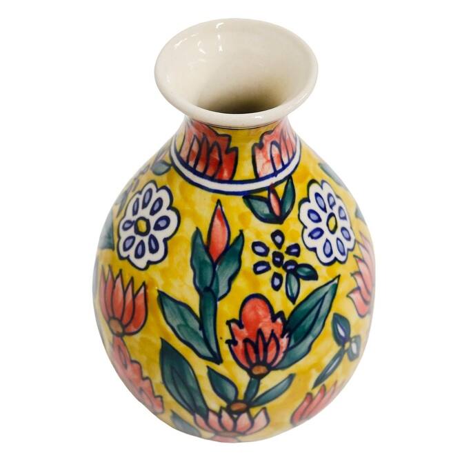 Home&Manor Ceramic Bottle Vase Multicolor