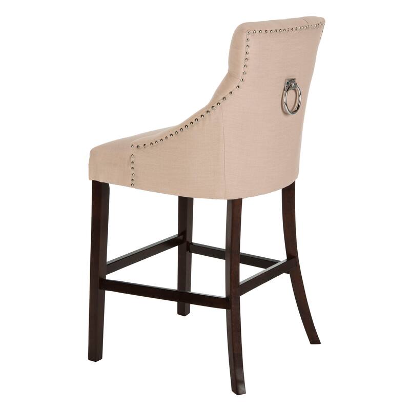 SAFAVIEH Clara 30-inch Tufted Wing Back Bar Stool (Set of 2) - 22.5" x 25" x 45" - 23Wx25Dx45H