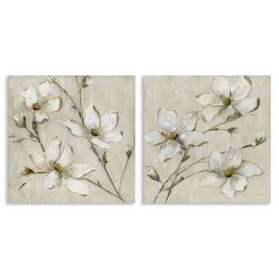 Stupell Outstretched Dogwood Branches Canvas Wall Art Design By Sally Swatland (Set of 2)