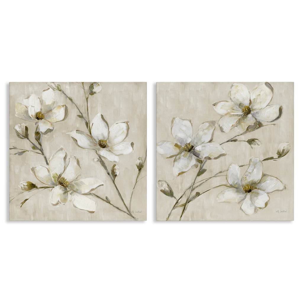 Stupell Outstretched Dogwood Branches Canvas Wall Art Design By Sally Swatland (Set of 2)