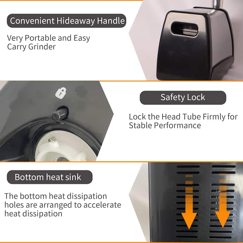 Anmytek Heavy Duty Stainless Steel Electric Meat Grinder with Sausage Stuffer 570 Watt - 13.38 in×11.61 in×7.08 in