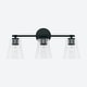 preview thumbnail 6 of 10, Baker 3-light Bath/ Vanity Fixture w/ Clear Seeded Glass