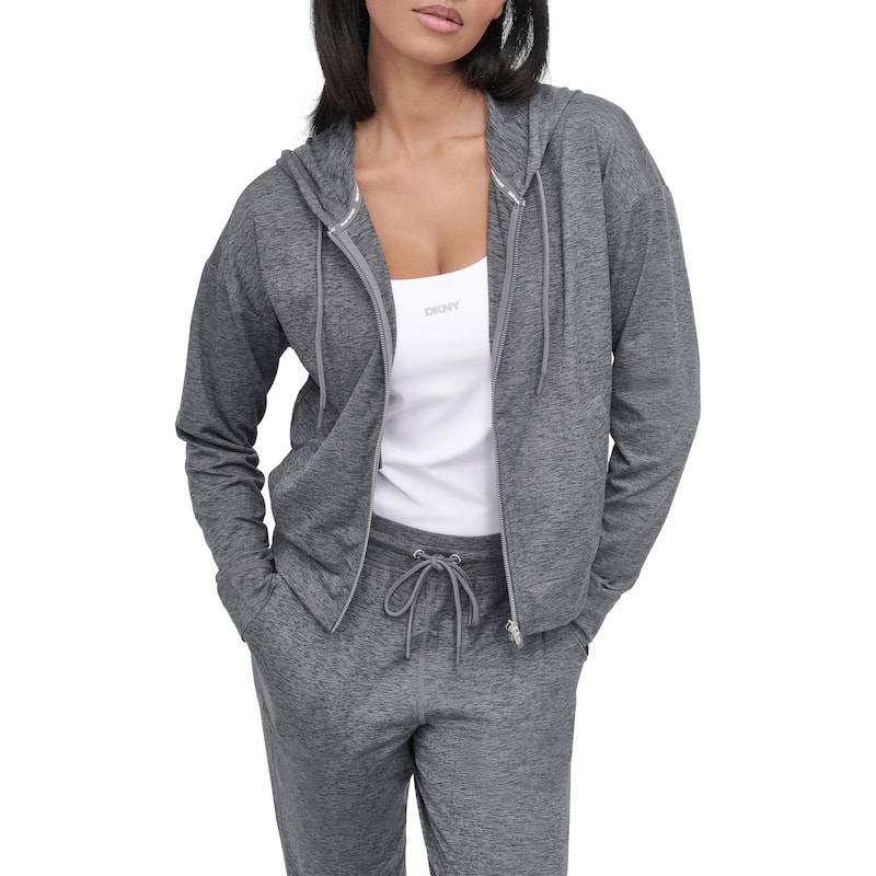 DKNY Sport Spacedye Hoodie - Black Spacedye - XS
