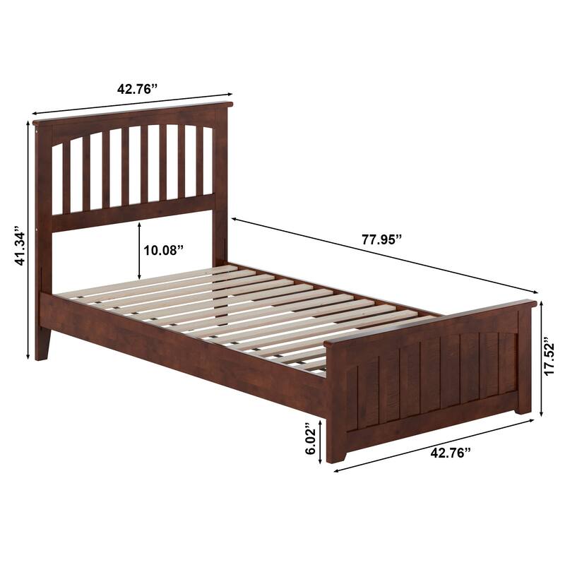 Becket Solid Wood Low Profile Platform Bed with Matching Footboard