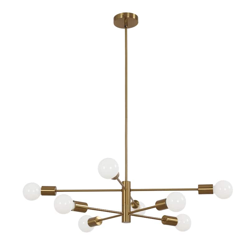 8-Light Metal Dimmable Sputnik Chandelier for Dining Room