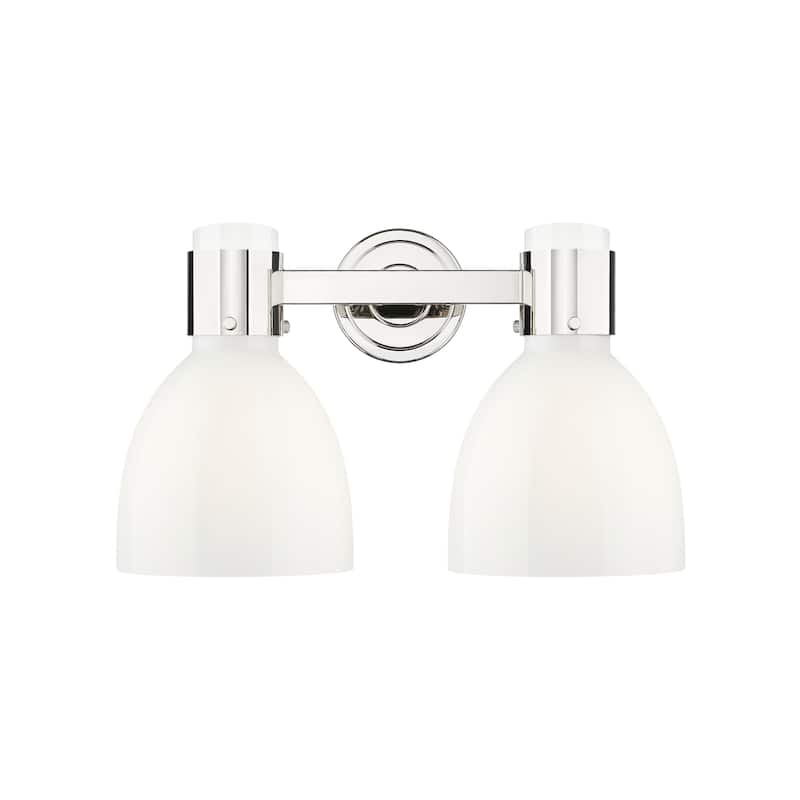 Innovations Lighting 464-2W-10-16 Lawton Bell Vanity Lawton Bell 2 - Polished Nickel / Gloss White