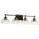 preview thumbnail 10 of 37, Modern Farmhouse 1/3/4-Light Black Gold Bathroom Vanity Light Glass Wall Sconce