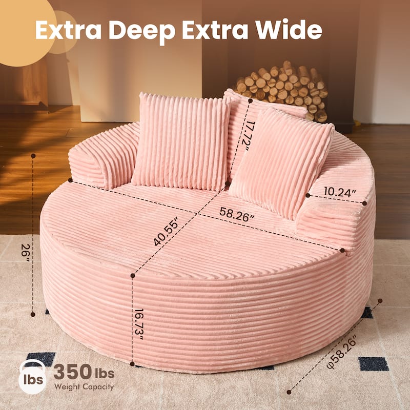 HOOOWOOO Modern Corduroy Fabric Floor Sofa