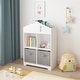 preview thumbnail 6 of 16, Kids Dollhouse Bookcase with Storage, 2-Tier Storage Display Organizer, Toddler Bookshelf with 2 Collapsible Fabric Drawers