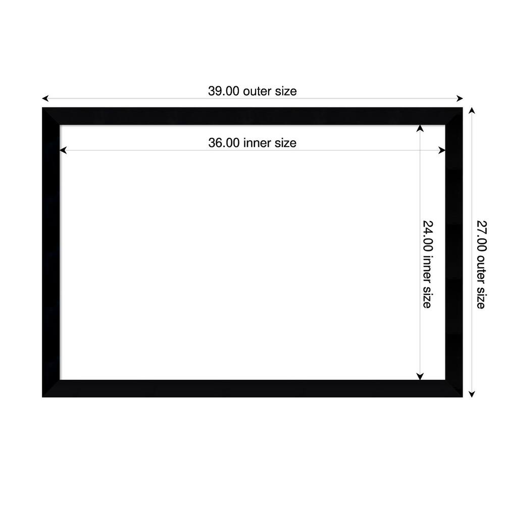 Amanti Art Black Museum Framed Dry Erase Magnetic Board